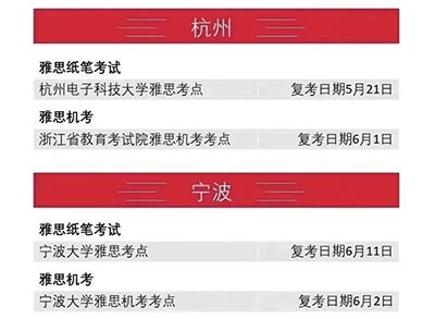 2022年6月這些雅思/托福考場將恢復考試