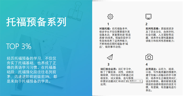 朗思教育托福預(yù)備班課程